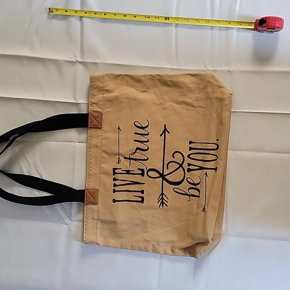 NIP Thirty-One "Be True and Be You" soft canvas Wander Tote - Picture 2 of 14